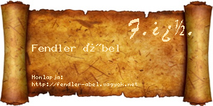 Fendler Ábel névjegykártya